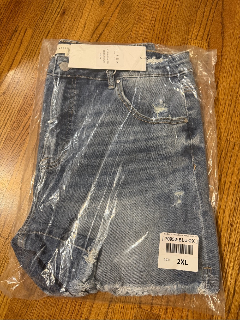 Risen Women’s Shorts Distressed Blue Denim Jeans - 2XL